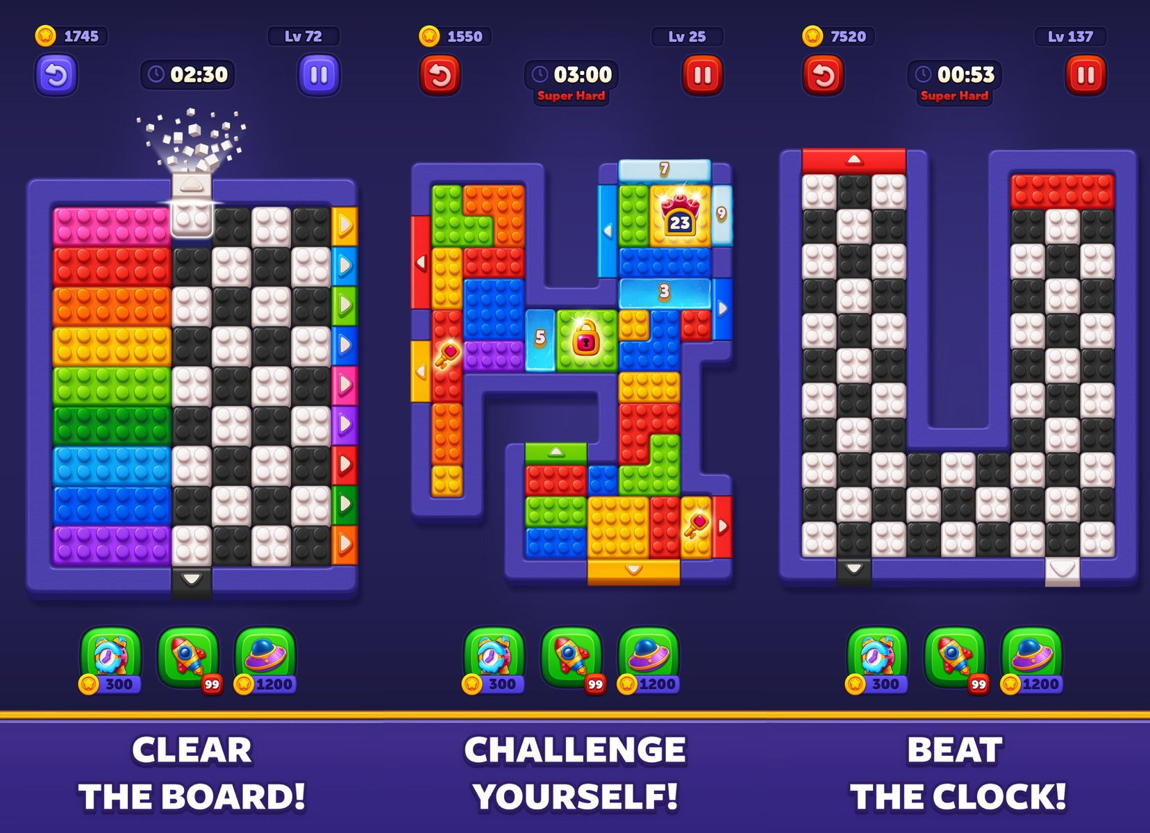 Block Out! - Color Sort Puzzle：同作品の公式紹介画面を原比率で並べた画像