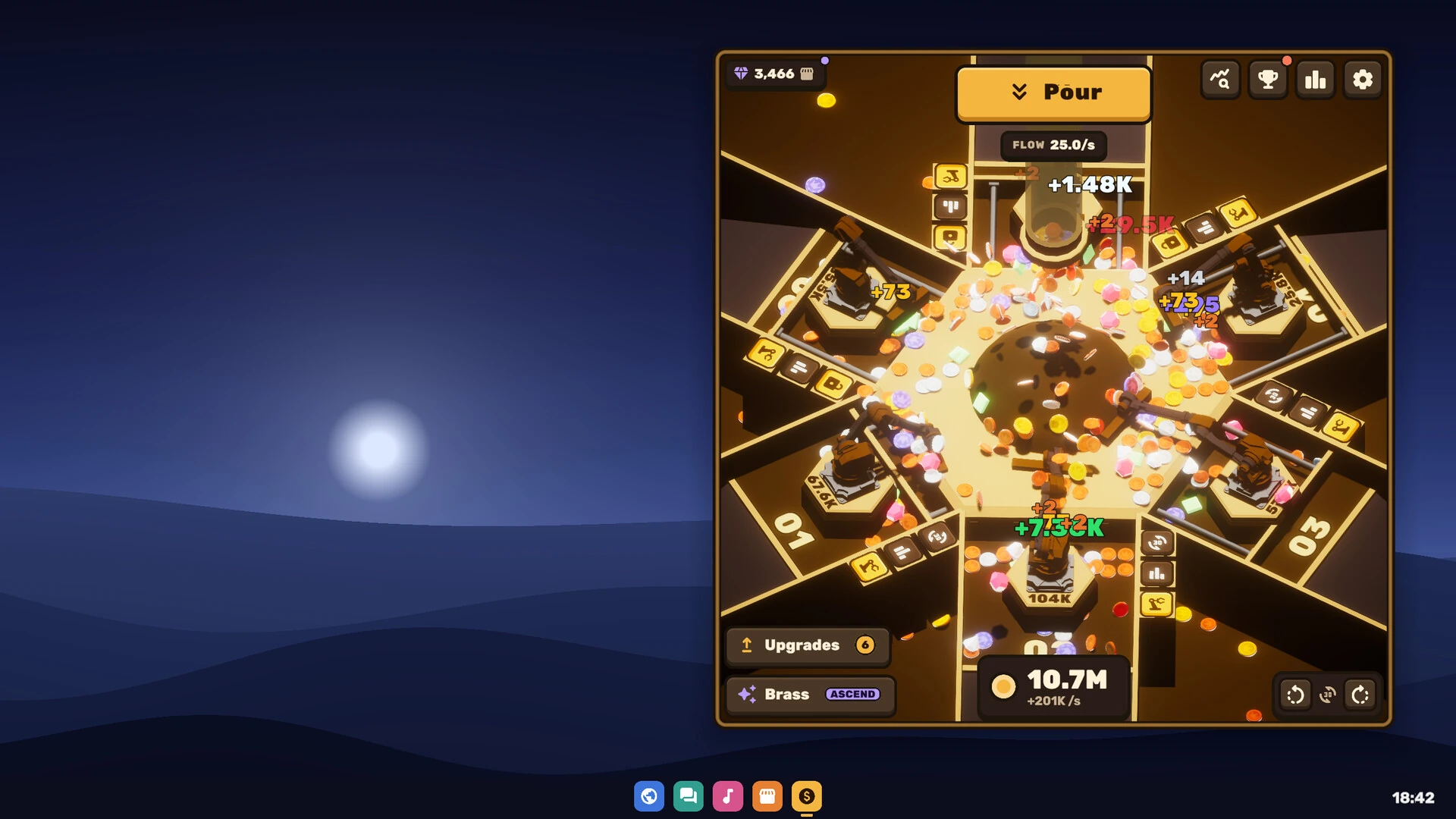 Coin Harvest：デスクトップの右側に小さくゲームを表示した公式画面