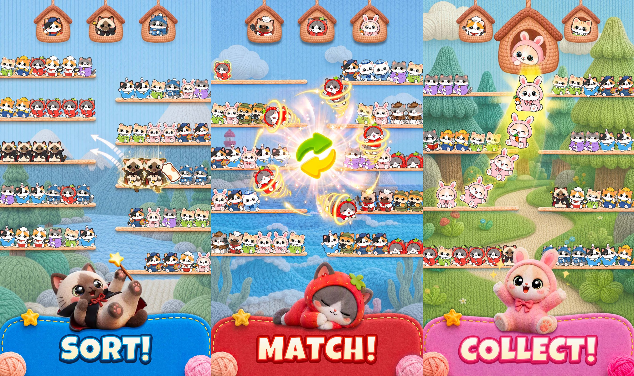 Cutie Sort: 猫 ソートパズルの公式紹介画面