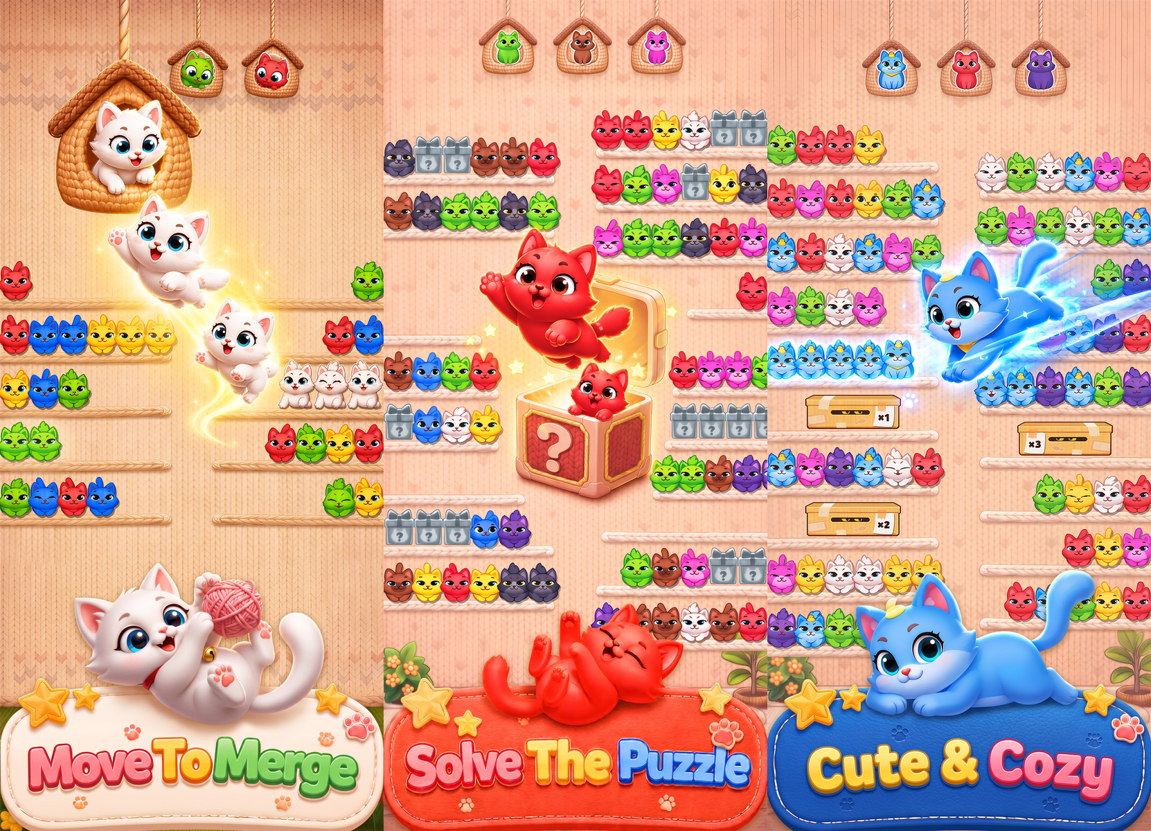 Cutie Sort - かわいい色分けゲームの公式紹介画面