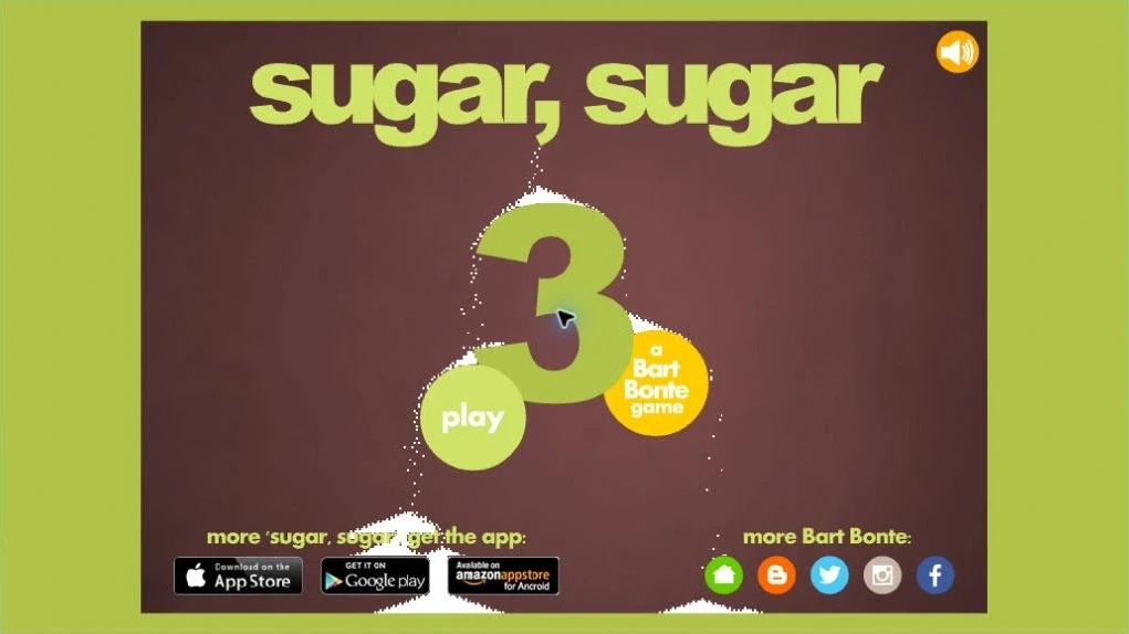 Sugar, Sugar 3：砂糖が数字3へ降り積もるブラウザ版のタイトル画面