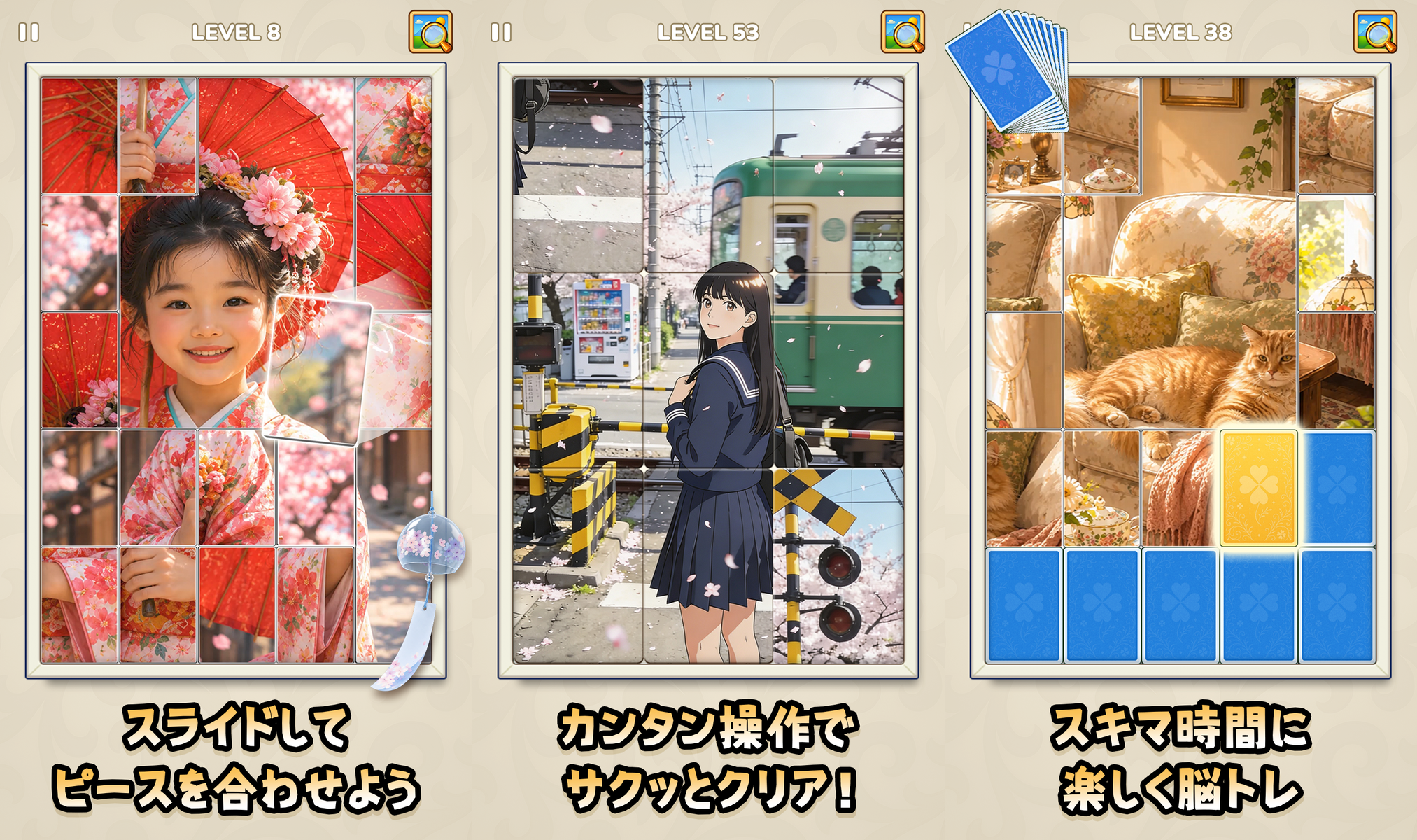 ジグソートパズル：ソリティアの楽しさを楽しもうの公式紹介画面