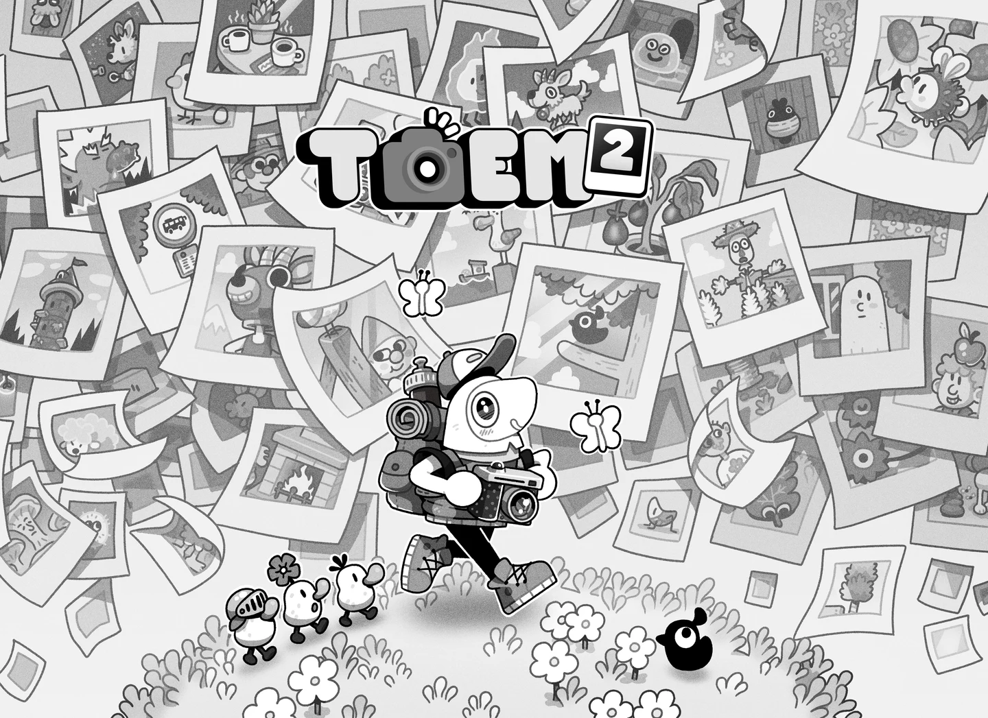 トーエム2:カメラを持つ主人公と旅先の写真を描いた公式キービジュアル。操作画面ではありません