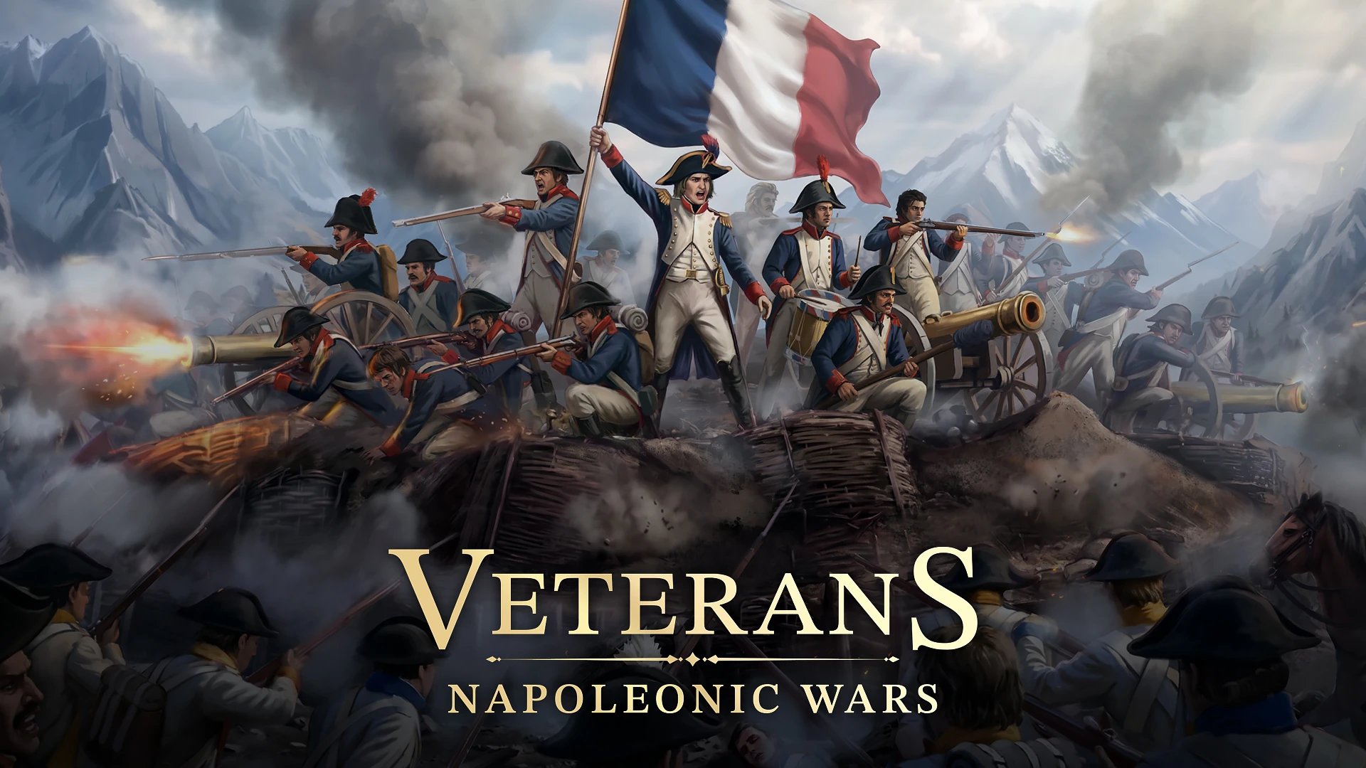 Veterans: Napoleonic Wars：歩兵、騎兵、大砲と指揮官を描いた公式キーアート